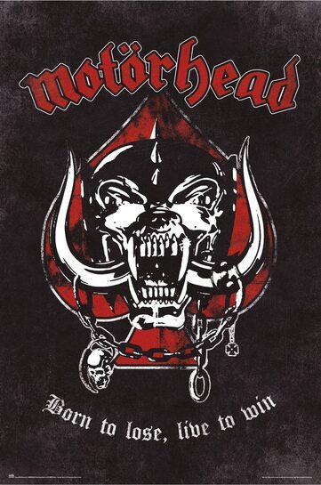 Całościowy widok plakatu muzycznego Motorhead.