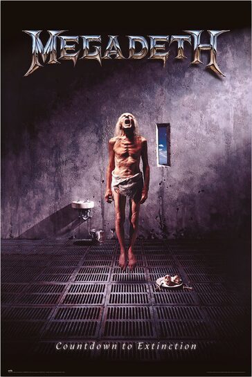 Pełny widok plakatu Megadeth Countdown To Extinction.