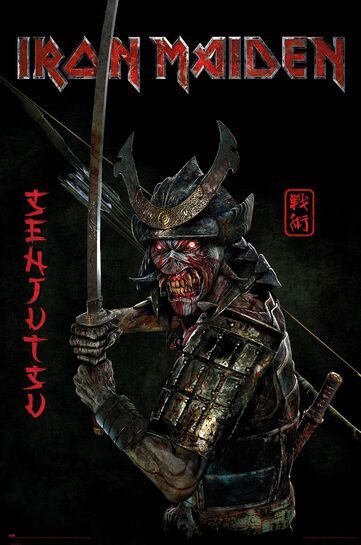 Całościowy widok plakatu Iron Maiden Senjutsu.