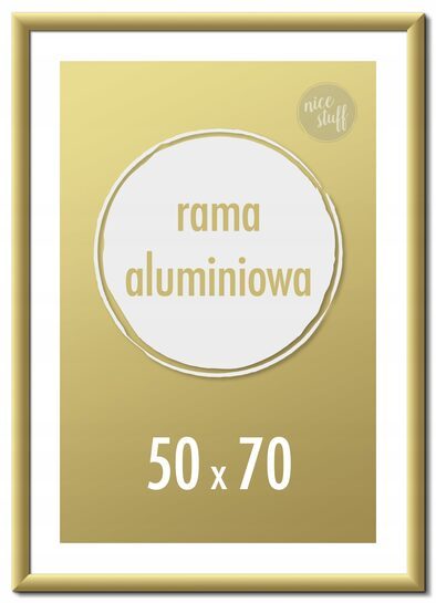 Ramka na zdjęcia 50x70 cm B2 Ramki aluminiowe 70x50 złota
