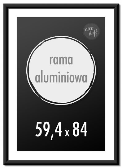 Czarna aluminiowa ramka 59,4x84 cm – widok frontalny