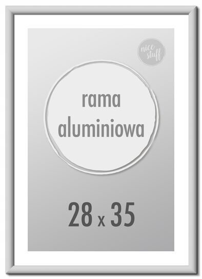 Srebrna rama aluminiowa 28x35 cm – widok z przodu