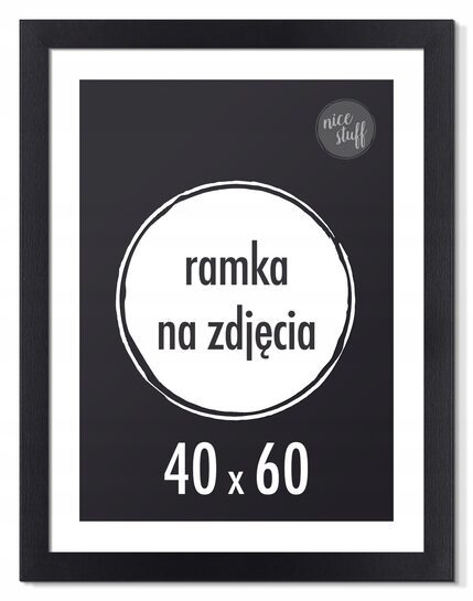 RAMKA NA ZDJĘCIA 40x60 cm foto ramki czarna 60x40