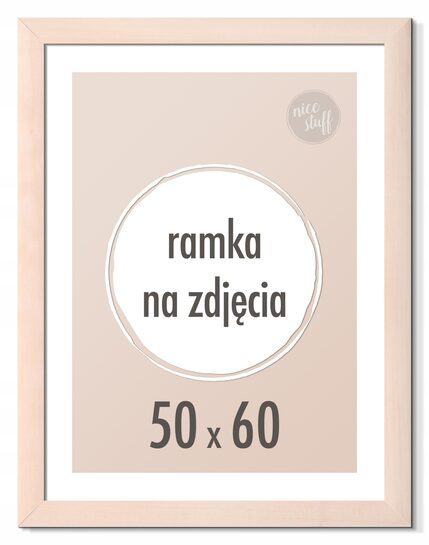 Unikalna Rama Sosnowa 50x60 cm - widok z przodu