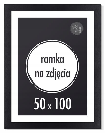 RAMKA NA ZDJĘCIA 50x100 foto ramki czarna 100x50