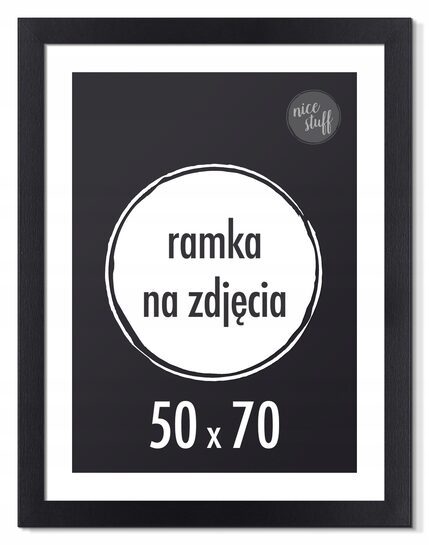 RAMKA NA ZDJĘCIA 50x70 B2 foto ramki czarna 70x50