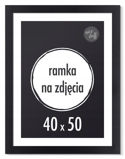 RAMKA NA ZDJĘCIA 40x50 cm foto ramki czarna 50x40