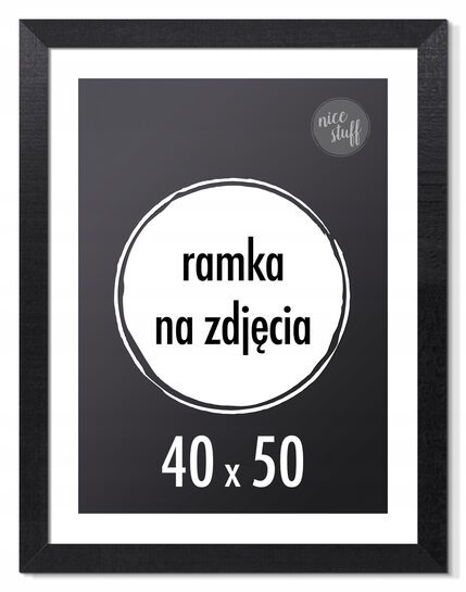 RAMKA NA ZDJĘCIA 40x50 cm ramki czarna drewniana