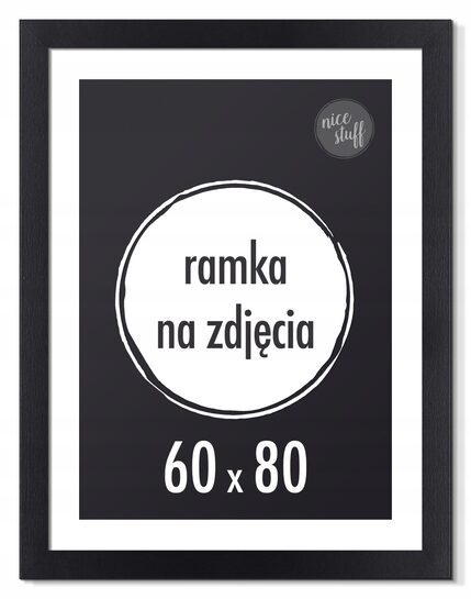 RAMKA NA ZDJĘCIA 60x80 cm foto ramki czarna 80x60