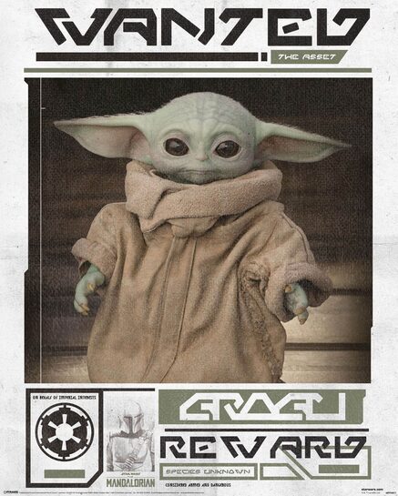 Star Wars The Mandalorian Grogu Wanted - plakat