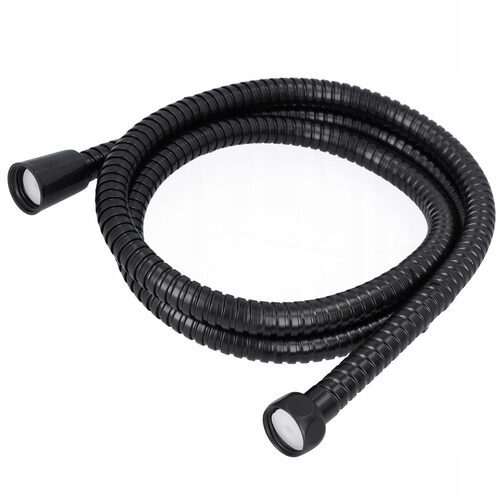 Wąż prysznicowy czarny mat stalowy 150 cm loft