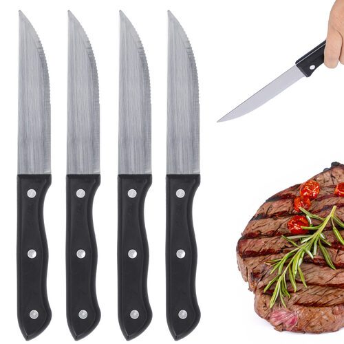 Zestaw noży noże do steków mięsa grilla ostre x4