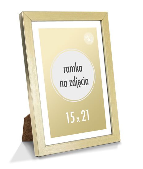 Ramka na zdjęcia 15x21 cm format A5 z podpórką złota