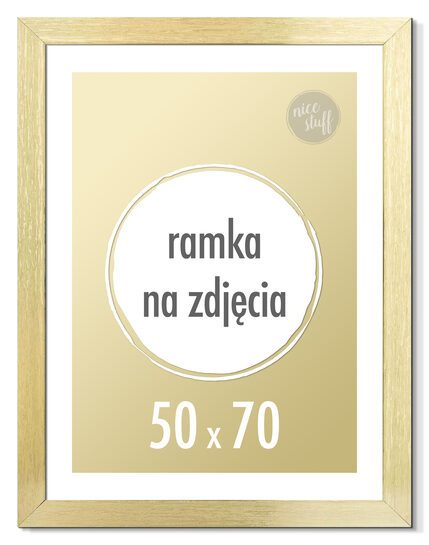 Ramka na zdjęcia 50x70 cm format B2 złota
