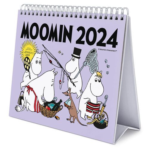 Całkowity widok na Biurkowy Kalendarz Muminki 2024