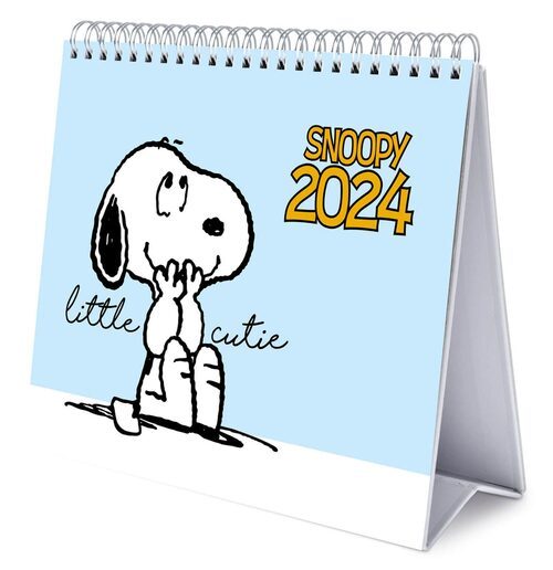Przegląd kalendarza biurkowego Snoopy 2024