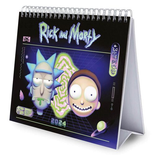 Widok ogólny Kalendarza Biurkowego Rick and Morty 2024