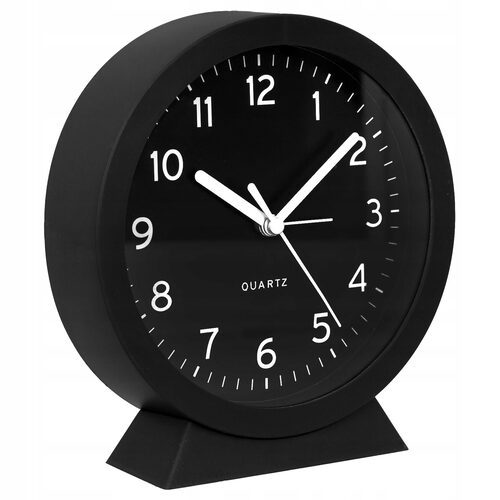 Zegar budzik alarm klasyczny czarny duży 15 cm
