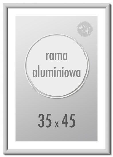 RAMKA NA ZDJĘCIA 35x45 aluminiowa ramki srebrna