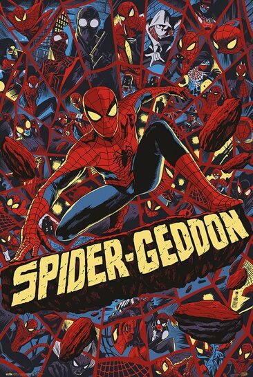 Całościowy widok plakatu Spider-Man Spider-Geddon.