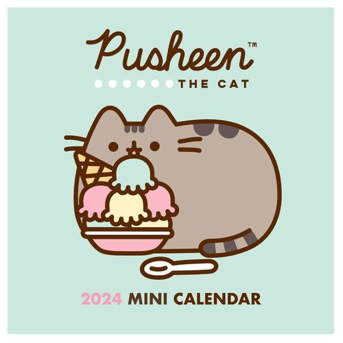 Okładka oficjalnego kalendarza Pusheen na rok 2024