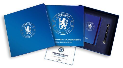 Chelsea FC - grający zestaw na prezent długopis, kalendarz, pamiętnik 2024