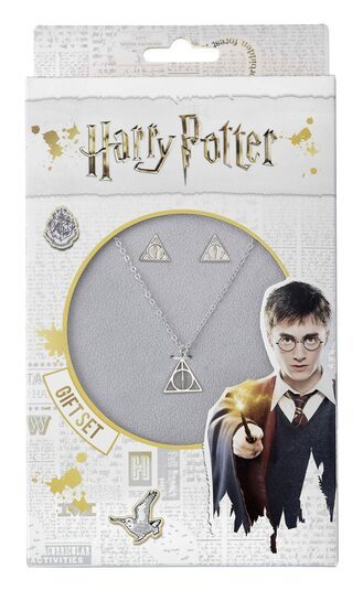 Harry Potter Deathly Hallows - zestaw łańcuszek z kolczykami