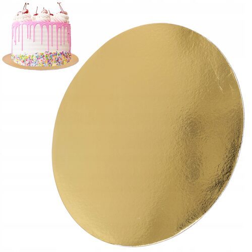 Podkład pod tort podkładka podstawka okrągły sztywny złoty 30 cm