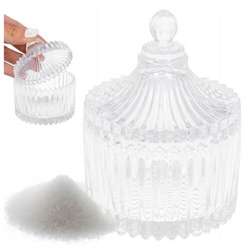 CUKIERNICA elegancka szklana do przechowywania cukru idealna na stół