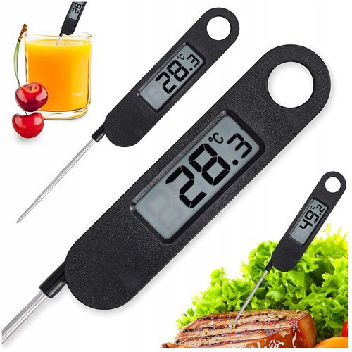 Termometr elektroniczny do mięsa wędzarni 200°C kuchenny cyfrowy LCD sonda