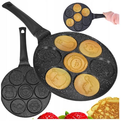 PATELNIA DO PANCAKES granitowa indukcja zwierzątka placków naleśników jajek