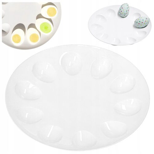 TALERZ NA JAJKA patera na jajka biały plastikowy na wielkanocne śniadanie