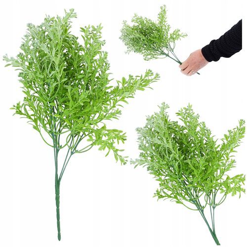 BUKSZPAN DO STROIKÓW zielony bukiet sztuczne kwiaty jak żywe liście 39 cm