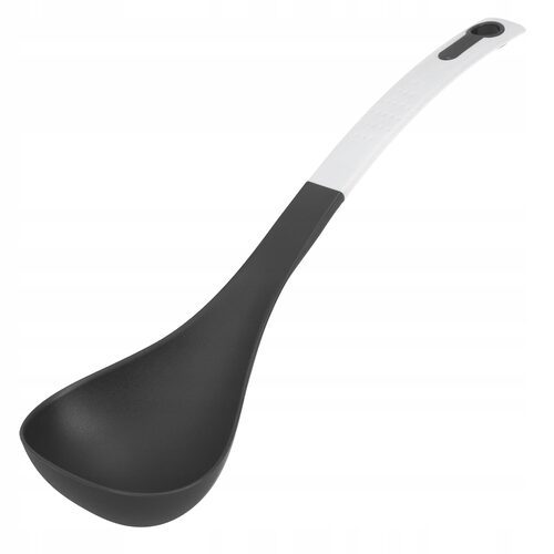 Chochla do zupy i sosu łyżka wazowa stalowa czarna nabierka 32 cm