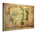 The Hobbit (Middle Earth Map) - Obraz na płótnie