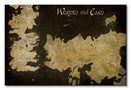 Gra o tron (Westeros and Essos Antique Map) - Obraz na płótnie