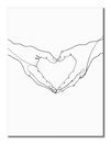 Obraz płócienny przedstawiający dłonie ułożone w kształcie serca Love
