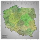 Mapa Polski - Podział Administracyjny - plakat na ścianę