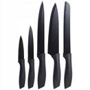 Noże zestaw noży kuchennych czarne stalowe