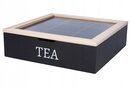Pudełko na herbatę herbaciarka 9 przegród czarna