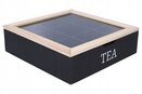 Pudełko na herbatę herbaciarka 9 przegród czarna