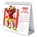 Zbliżenie na jedną z kolorowych ilustracji z kalendarza Marvel