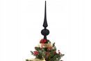 Szpic czubek na choinkę ozdoby świąteczne czarny matowy nietłukący 28,5 cm