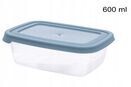 Pojemniki plastikowe na żywność 600ml pokrywka niebieskie lunchbox 3 szt