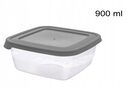Pojemnik plastikowy pokrywa 0,9l organizer lunchbox na żywność komplet 3szt