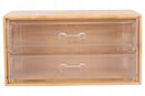 Pojemnik na kosmetyki pędzle bambusowy pudełko organizer 18,5x11x9,5 cm