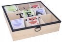 Pudełko na herbatę 24,5 cm 9 przegródek organizer skrzynka herbaciarka