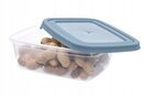 Pojemniki plastikowe na żywność 600ml pokrywka niebieskie lunchbox 3 szt