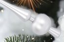 Czubek na choinkę szpic 28,5 cm bombki choinkowe srebrne ozdoby świąteczne