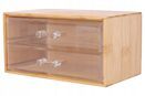 Pojemnik na kosmetyki pędzle bambusowy pudełko organizer 18,5x11x9,5 cm